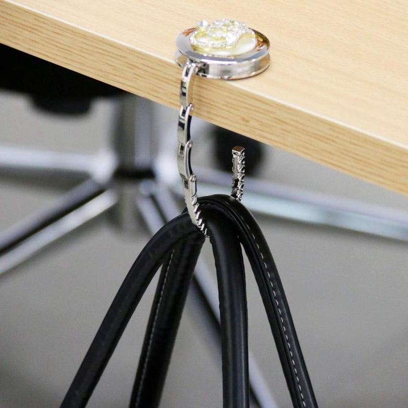 QTMY Rhinestone Imperial Crown Purse Hanger for Tables Foldable Handbag Hook - Image 5